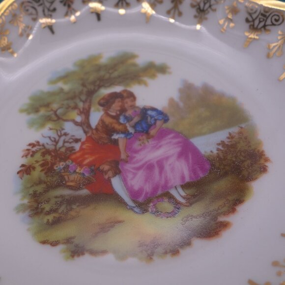 Porcelaine D'Art LIMOGES R P LIMOGES FRANCO Gragonard Courting Scene Ash Tray - Picture 7 of 12